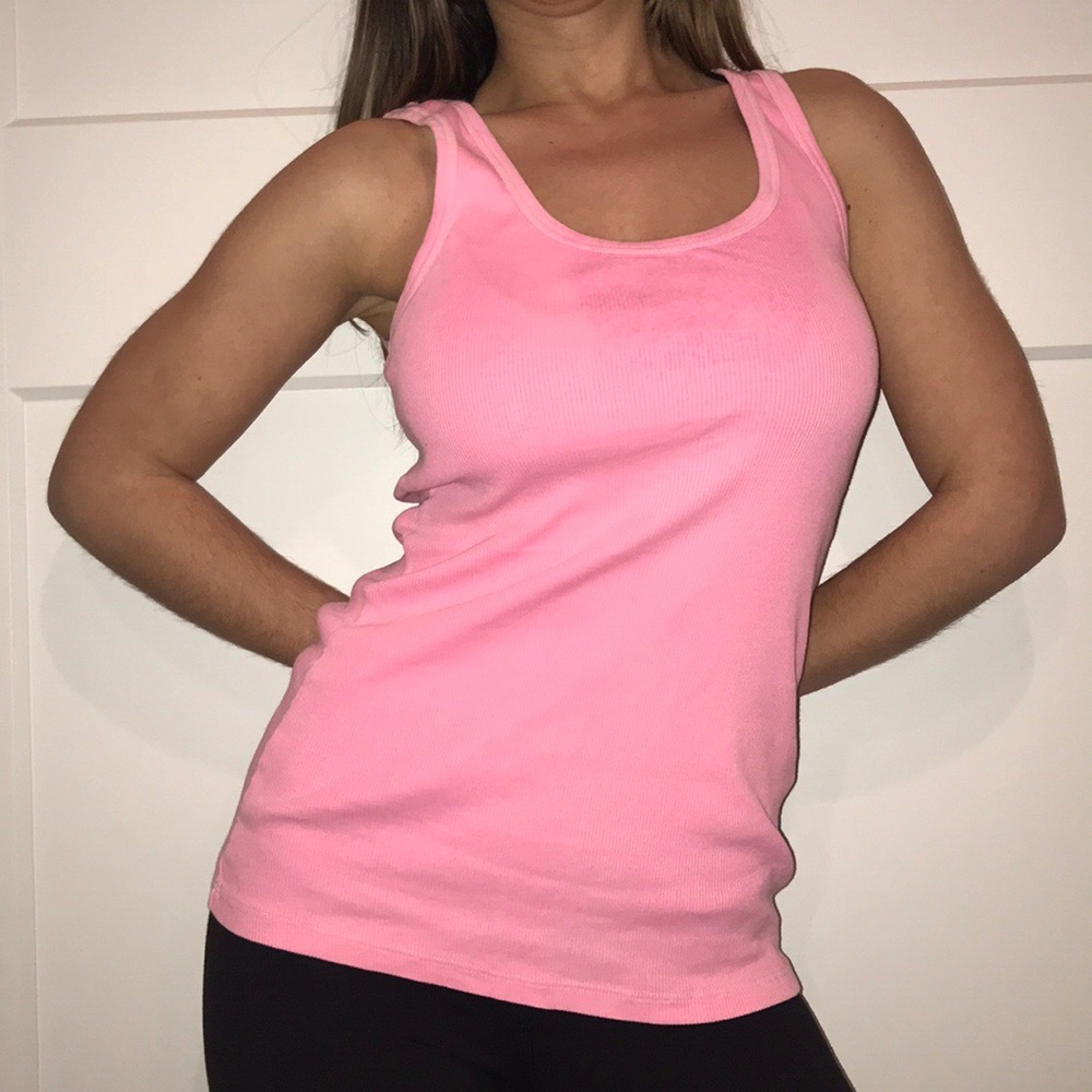 Charlotte Russe Bright Neon Pink Tank Large